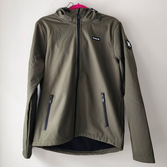 Hurley Wind Resistant Softshell Jacket | Men's S | Hoodie Hansen Green LIKE NEW - Picture 1 of 11